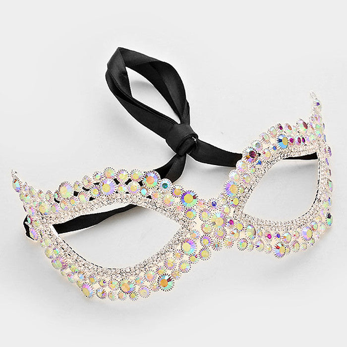 Darva Circle Cluster Modern Masquerade Mask | Crystal - Beloved Sparkles
- 3